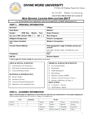 Divine Word University Gpa  Form