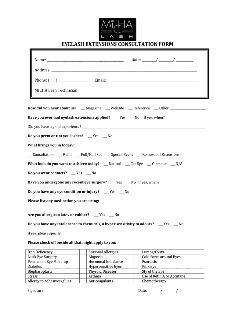 Client Consultation Form Balance Esthetics & Spa Balancespa