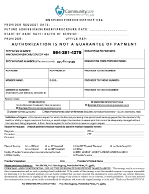 MIH AUTHORIZATION FORM Community Care Plan