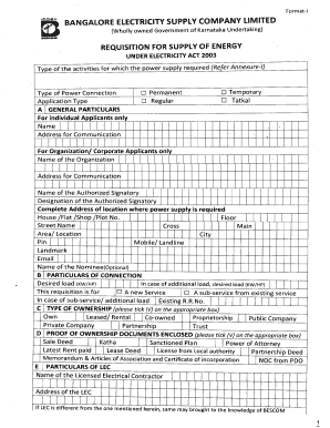 Bescom Forms Download