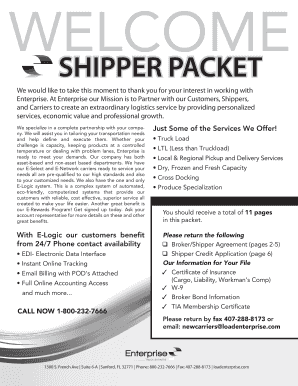 Download Shipper Packet  Form