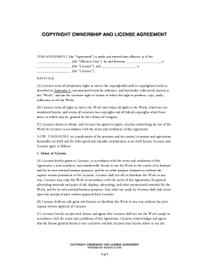 COPYRIGHT OWNERSHIP and LICENSE AGREEMENT  Form