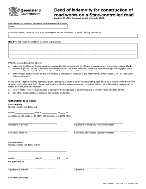 Deed of Indemnity Tmr  Form