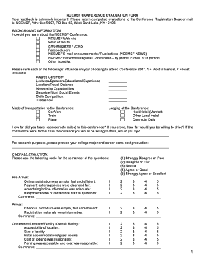 Conference Feedback Form PDF