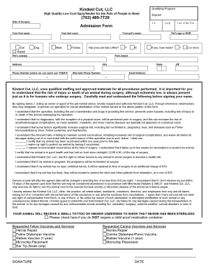 Admin Form Clients Kindest Cut