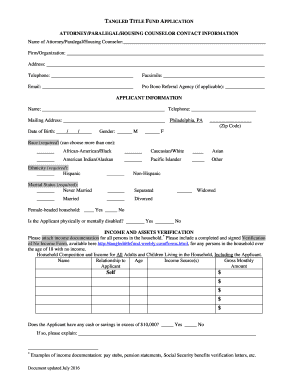 Tangled Title Fund Philadelphia  Form