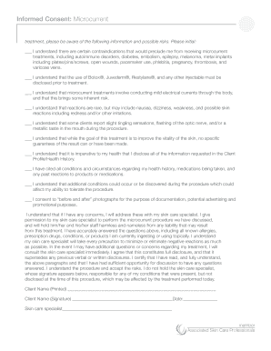 Informed Consent Microcurrent Associated Skin Care Professionals