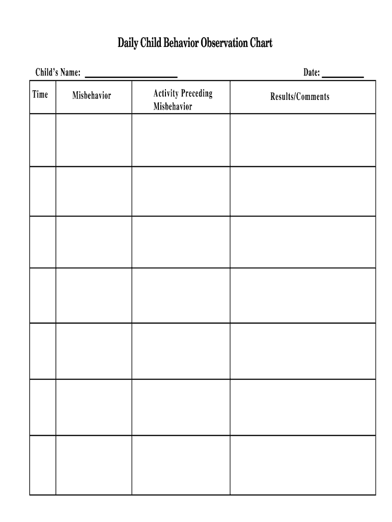 Get and Sign Daily Behavior Chart Template  Form