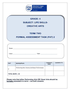 Creative Arts Grade 4 Term 2  Form