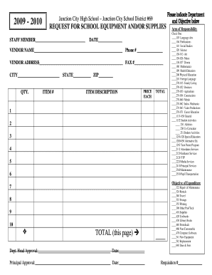 Purchase Order Request Form JCHS DOC
