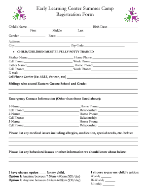 Camp Registration Forms