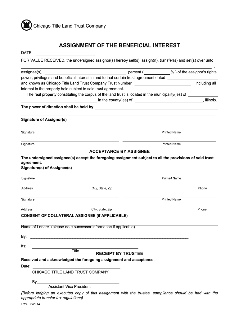 Chicago Trust and Title  Form