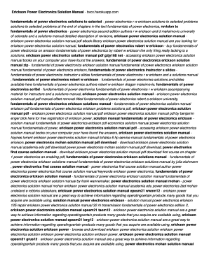 Fundamentals of Power Electronics Erickson Solutions Manual PDF Download  Form