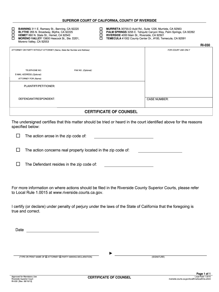 Get and Sign Certificate Counsel County 2013-2022 Form