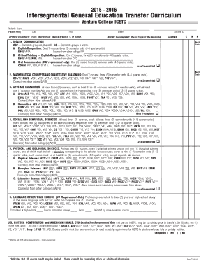  IGETC Cert Form2015 2016rev62915master Indd Ventura College Venturacollege 2015