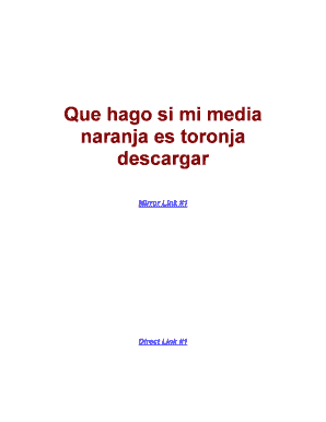 Que Hago Si Mi Media Naranja Es Toronja PDF  Form
