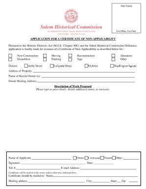 Certificate of Non Applicability Sample  Form