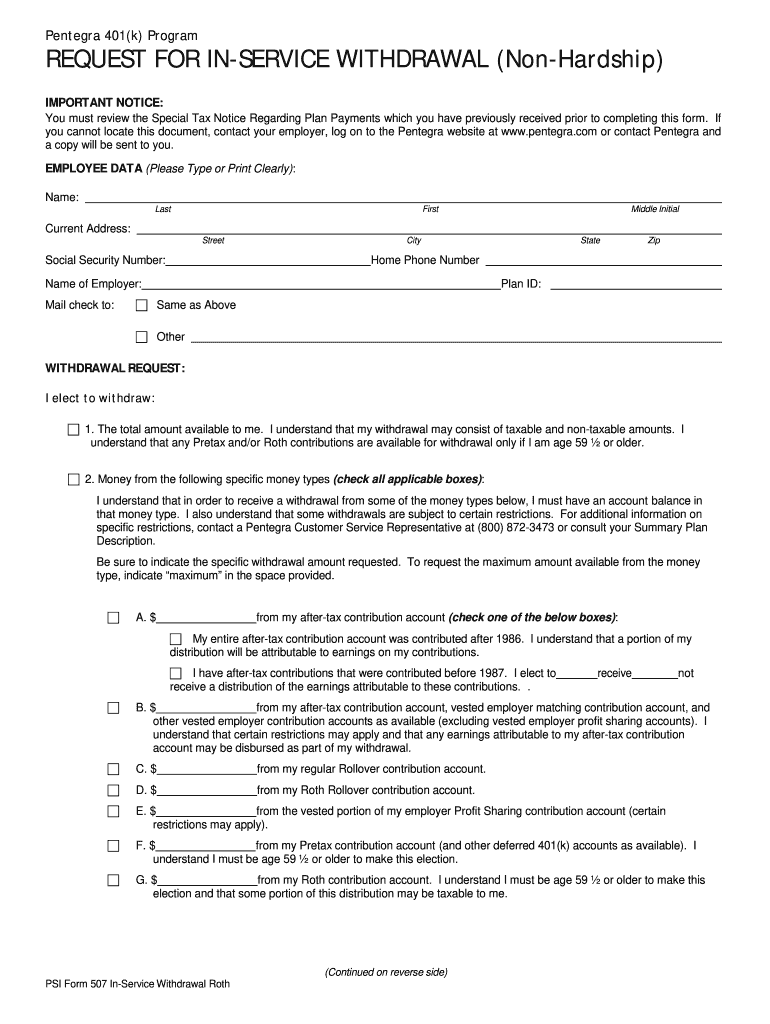 Pentegra 401k Withdrawal Form