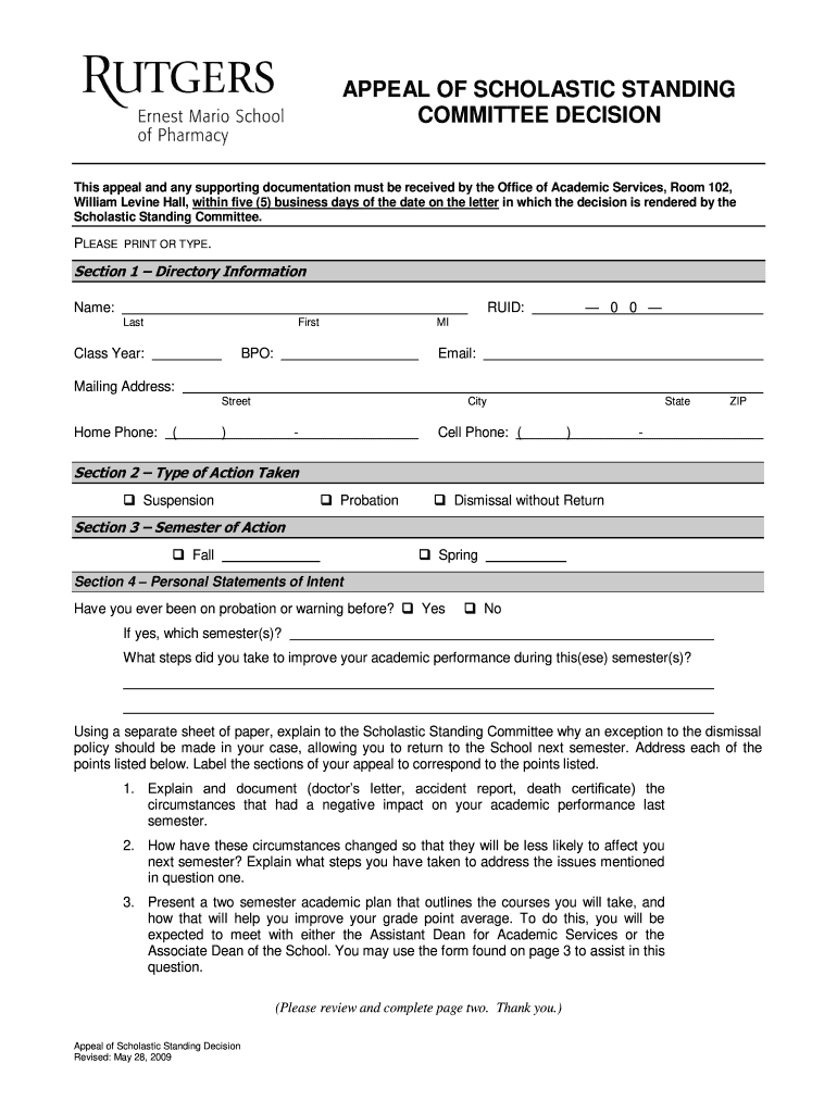 APPLICATION for READMISSION to the ERNEST MARIO SCHOOL of PHARMACY  Pharmacy Rutgers  Form