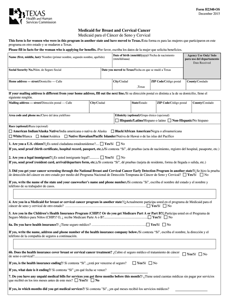  Medicaid for Breast and Cervical Cancer Medicaid Para El DADS Dads State Tx 2015