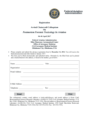 Combustion Toxicology Colloquium Faa Gov  Form