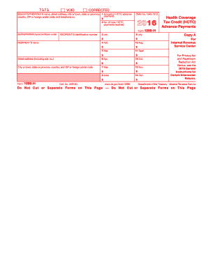  Form 1099 H Internal Revenue Service 2016