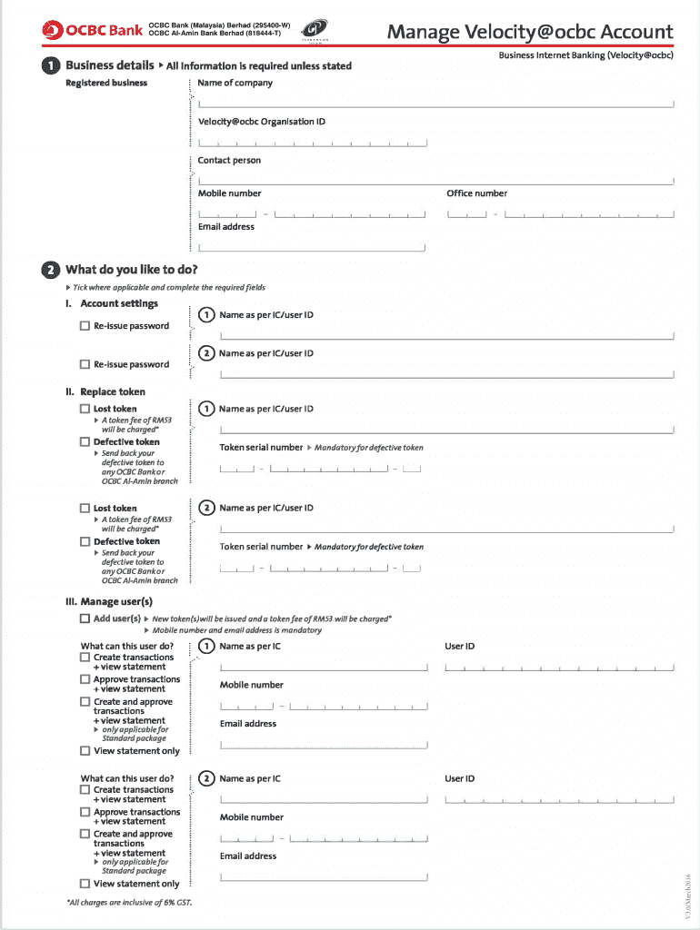Manage Velocity Ocbc Account Form
