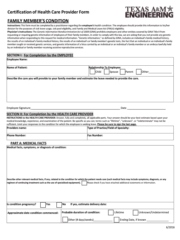  Physician or Practitioner Certification Family Member 2016-2024