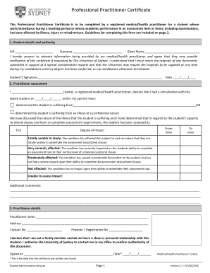 Professional Practitioner Certificate  Form