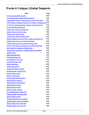 Unique Global Imports Accounting Answer Key  Form