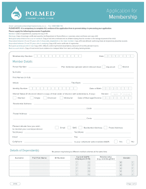 Polmed Electronic Membership Card  Form