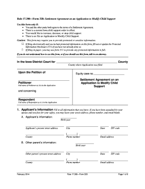 Iowa Application Child Support  Form