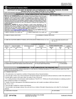 Va Form 21p 4718a