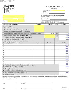 Sd Excise Tax Form