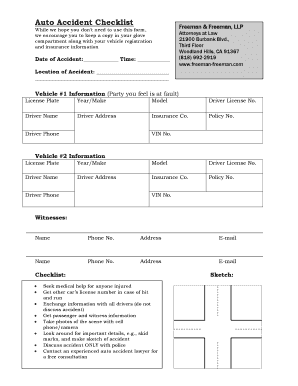 Auto Accident Checklist Man &amp; Man, LLP  Form