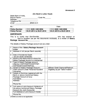 Sbi Letter Head  Form