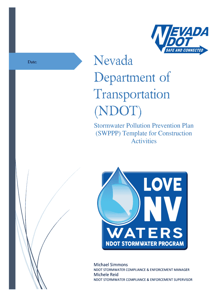  Swppp Template Fillable Form Ndot  Nevada Department of 2016