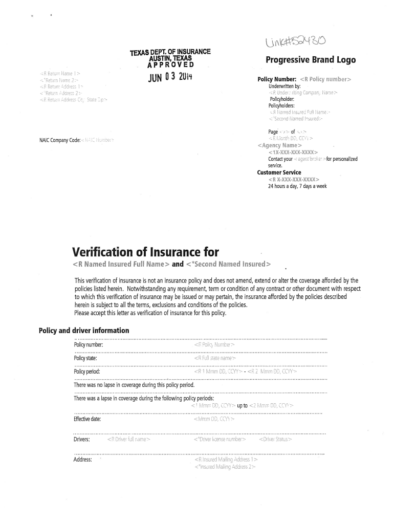 Progressive Lienholder Verification  Form