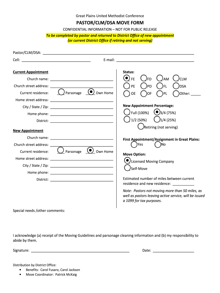 Pastor Move Form Greatplainsumc Org