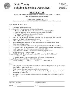 Dixie County Building Department  Form