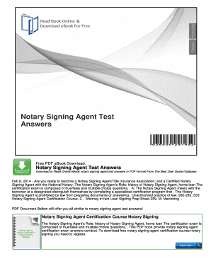 Notary Signing Agent Exam PDF  Form