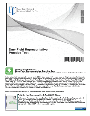 Motor Vehicle Representative Exam PDF  Form