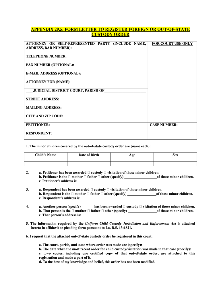 Appendix 29 5 Form Register Foreign