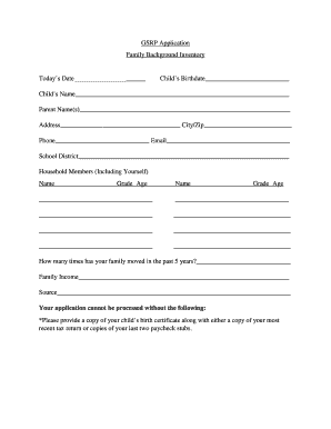Family Background Form