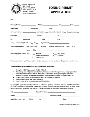 Zoning Permit Sample  Form
