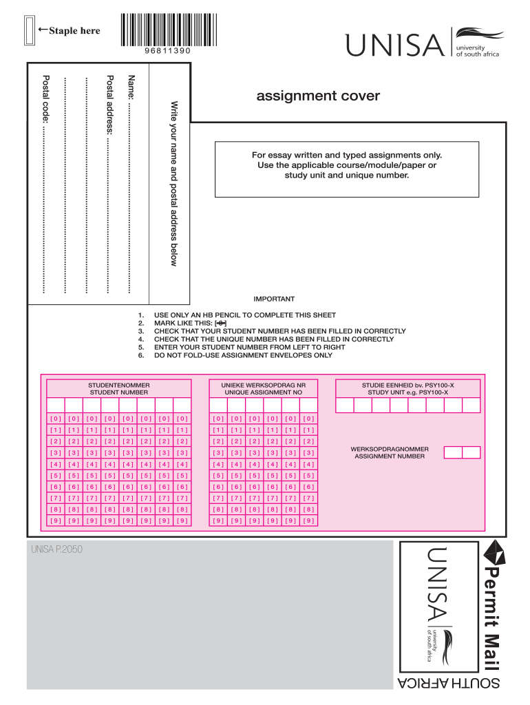 unisa assignment format 2021