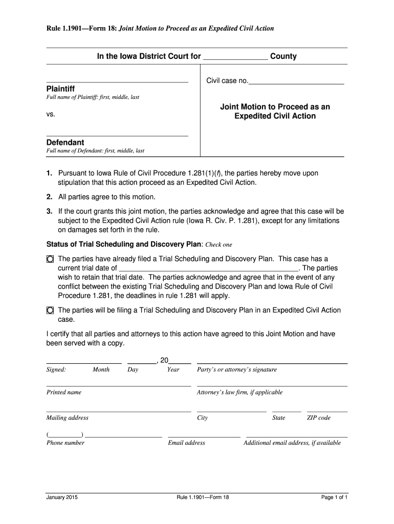 Iowa Form 18