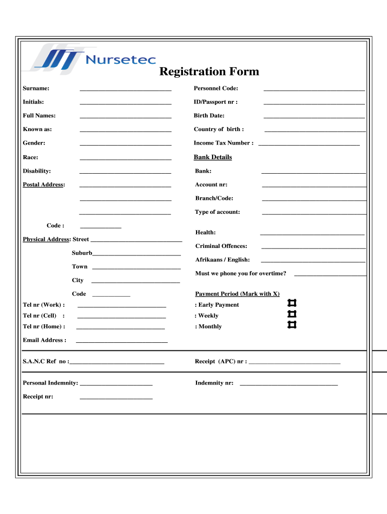 Nursetec Agency Application Form