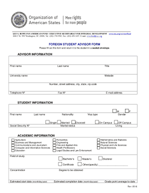  FOREIGN STUDENT ADVISOR FORM Oas Org 2016