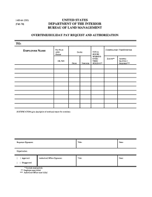 Interior Overtime Form
